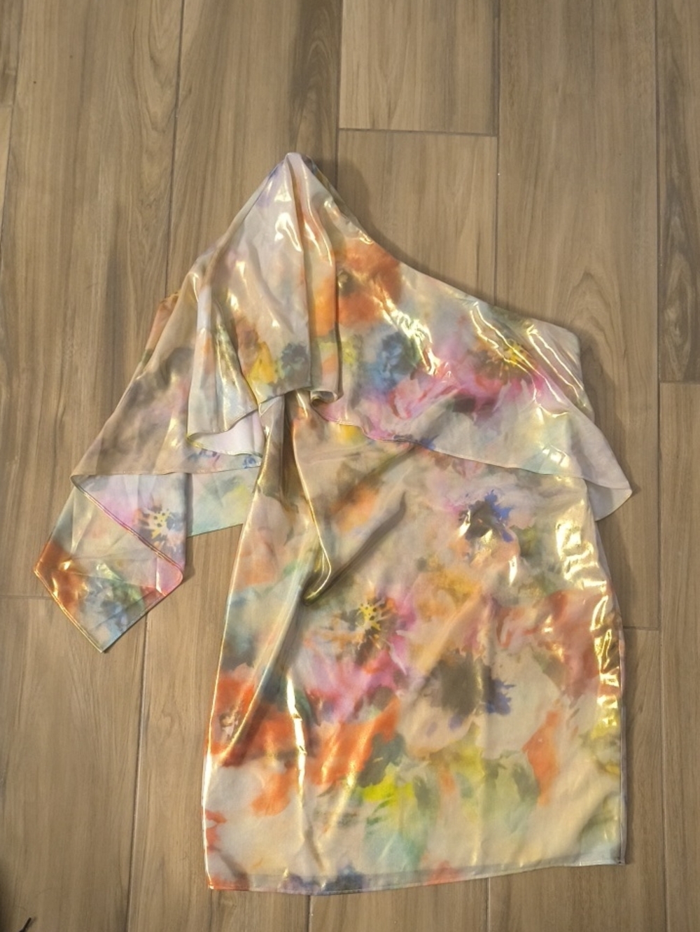Lauren Ralph Lauren Bnwt One Shoulder Holographic Black Tag